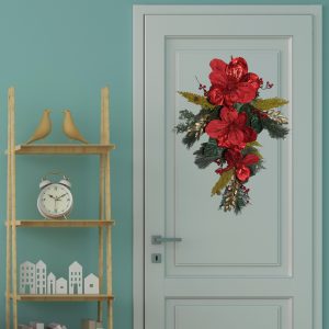 FLOR ARTIFICIAL EN VARA  NAVIDEÑO  CARDENAL
